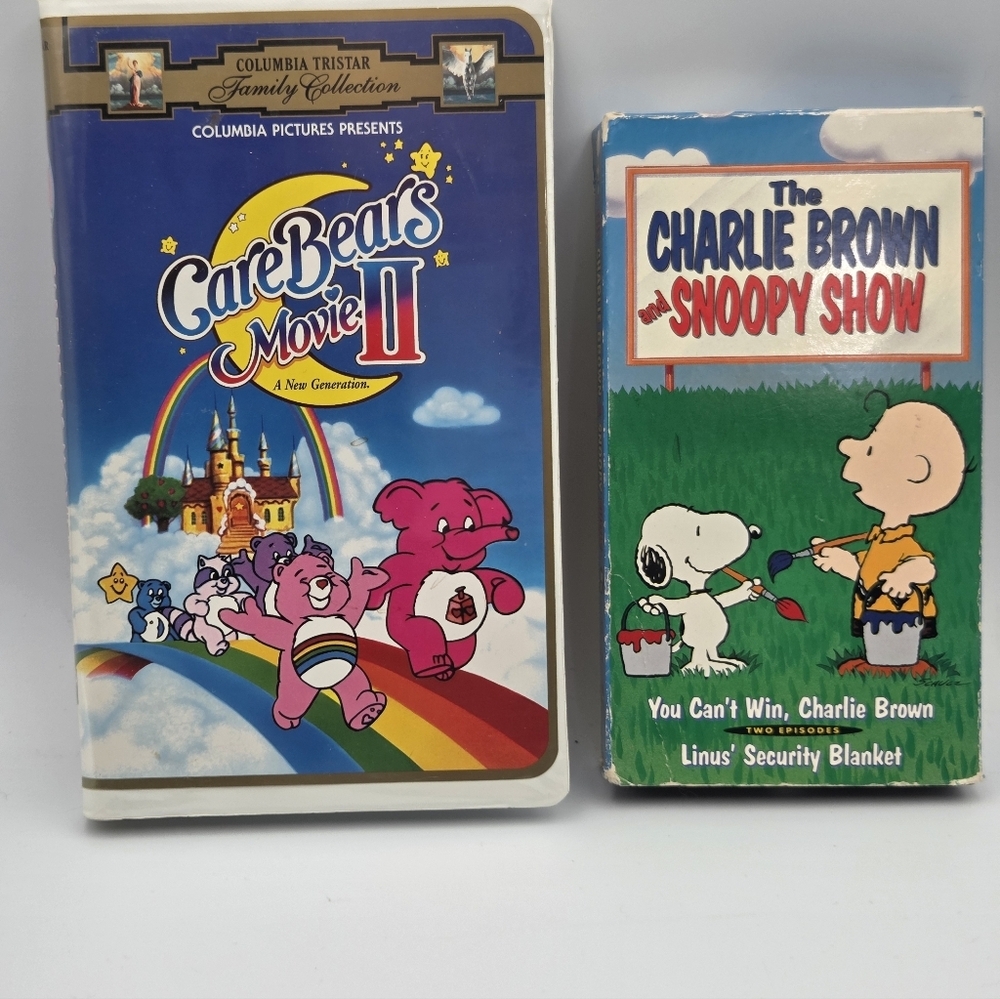 CareBears‎ Movie II Clamshell VHS/ The Charlie Brown And Snoopy Show  VHS